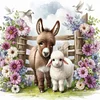 Flowers, Donkeys And Sheep-11CT Stamped Cross Stitch 40*40cm/15.75*15.75in tapestrymarket