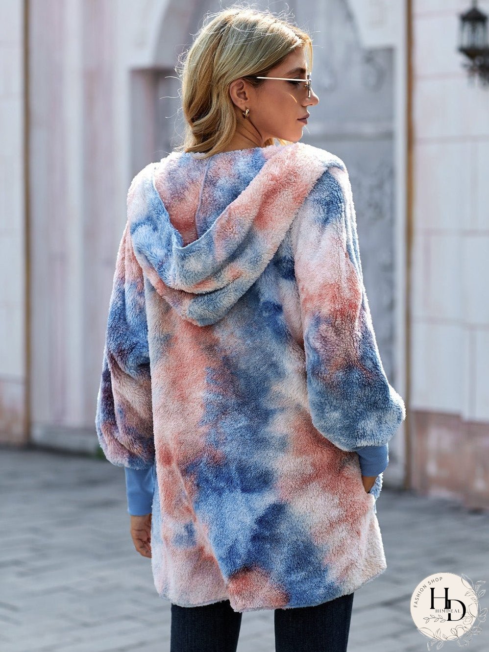 Trendy Tie-Dye Hooded Jacket