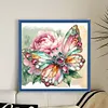 Jewel Butterfly And Peony-11CT Stamped Cross Stitch 45*45cm/17.72*17.72in