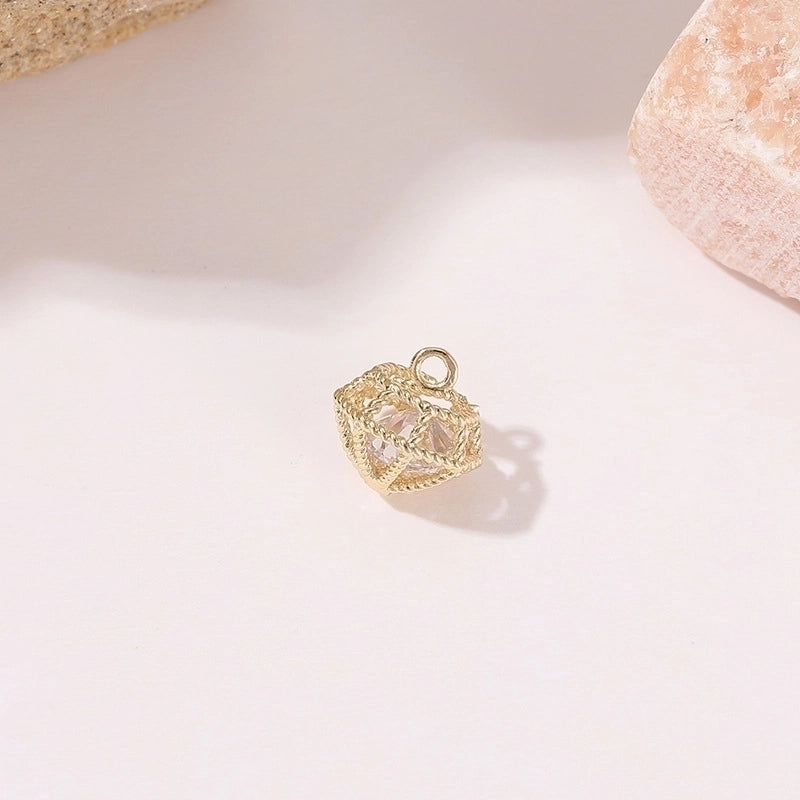 Minimalist Star Moon Heart Shape Copper Plating Inlay Zircon Charms