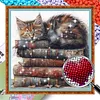 Cat-Partial 11CT Stamped Cross Stitch Bead Embroidery 36*36cm/14.17*14.17in tapestrymarket
