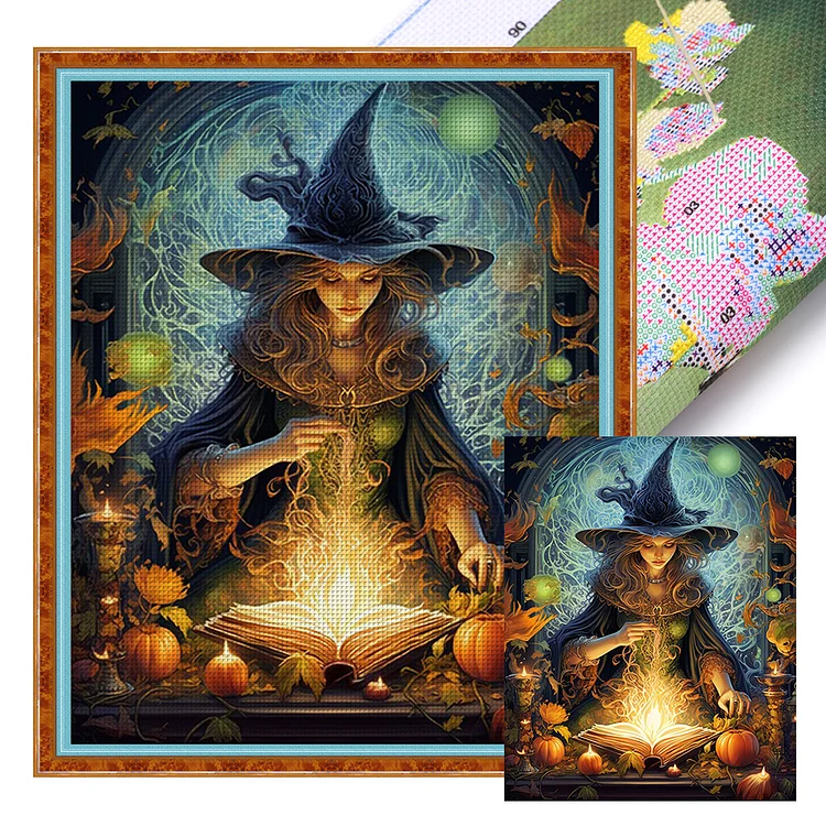 Halloween Witch - Printed Cross Stitch 11CT 40*50CM