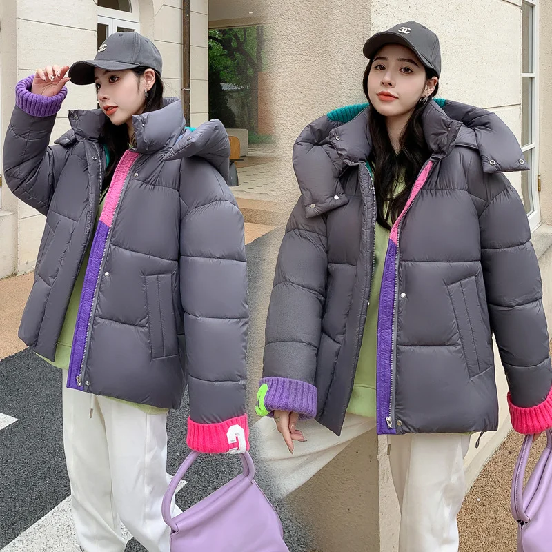 Toloer Cotton-Padded Jacket Women's Clothing 2024 New Fashion Design Sense Small Hood Short Loose And Thick Bread Jacket Cotton-Padded Jacket Coat-Outfit Ideas