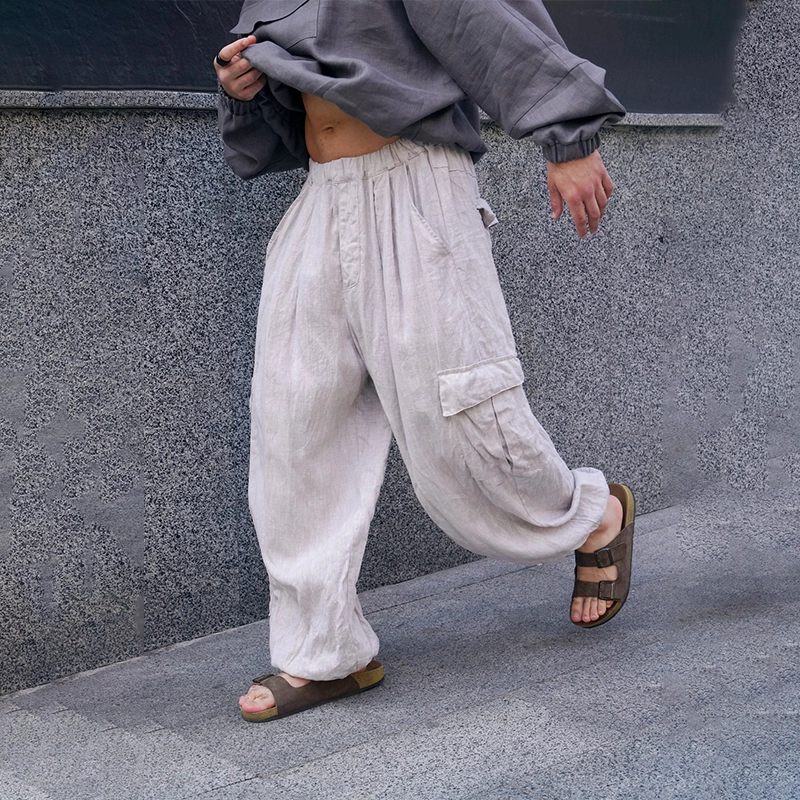Men&rsquo;s Linen Harem Pants &ndash; Relaxed Fit | Beige