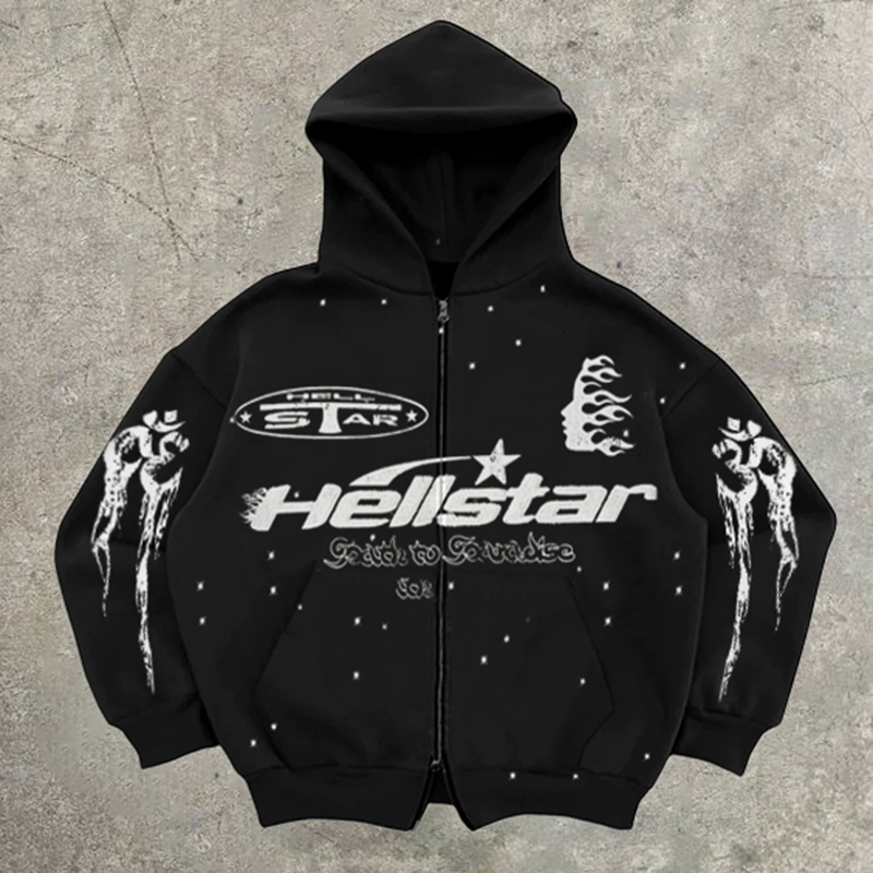 Relaxed Vintage Unisex Fashion Street Hip Hop Oversized Zip Up Hoodie - SOPULA