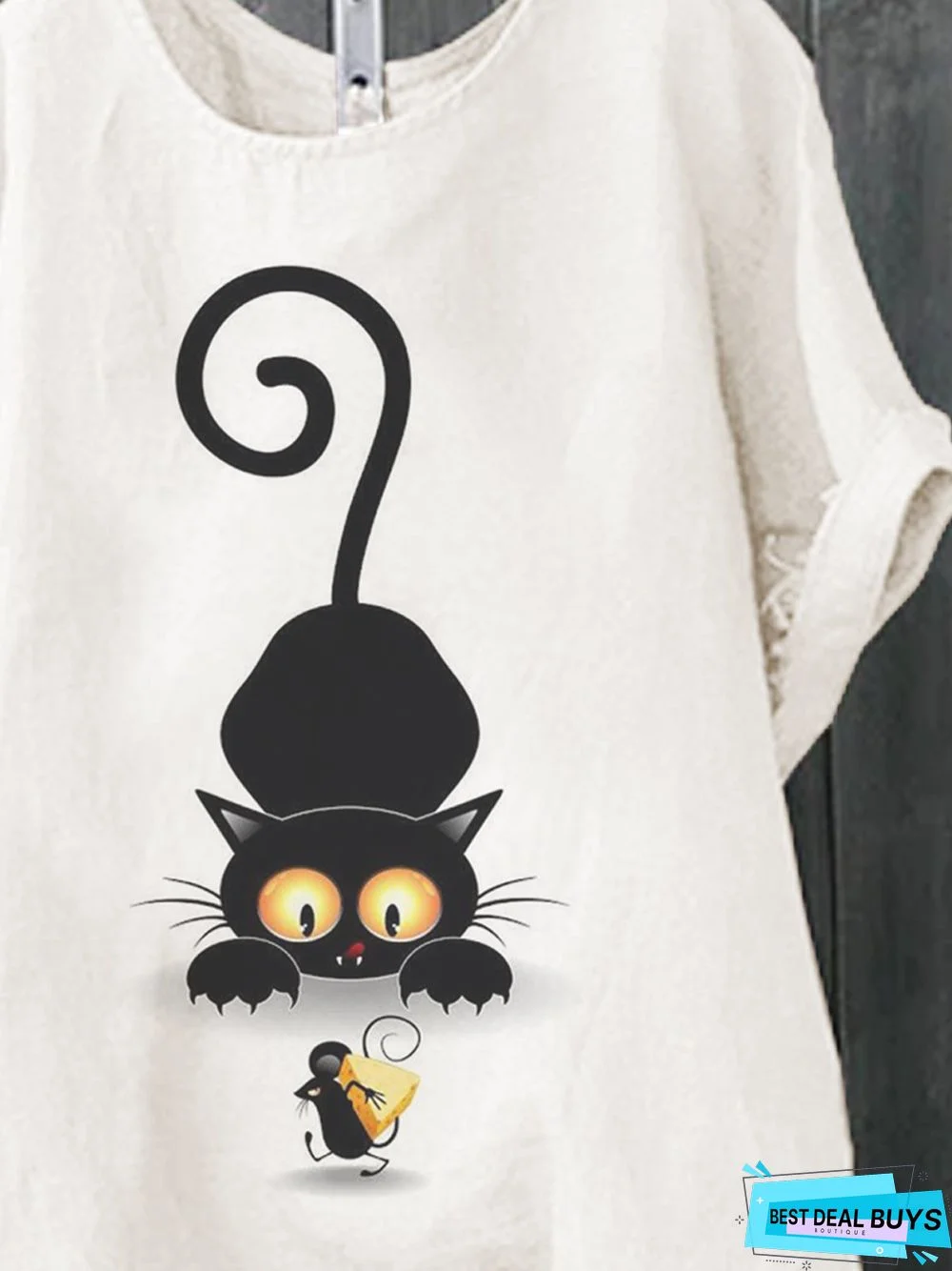 Animal Cotton-Blend Short Sleeve Tops