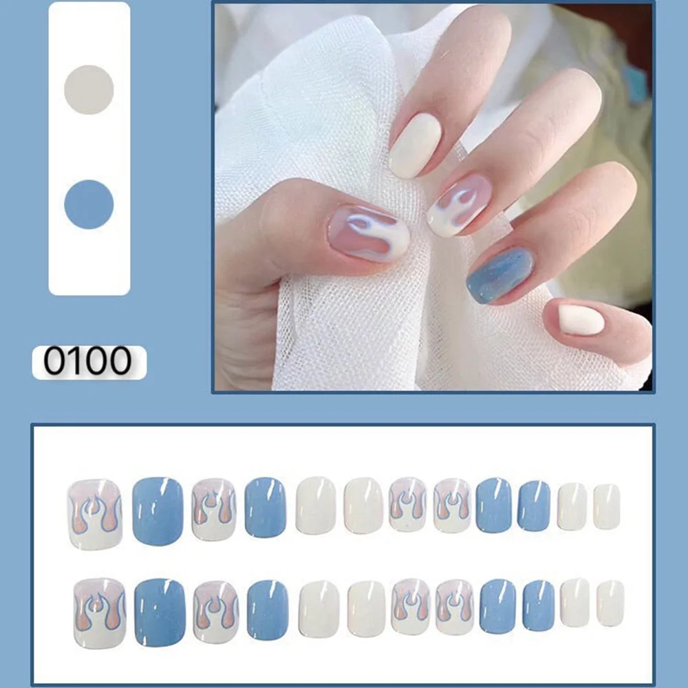 Fake Nails Art Nail Tips Press on False with Designs Set Full Cover Artificial Short Packaging Kiss Display Clear Tipsy Stick-Nail Inspo