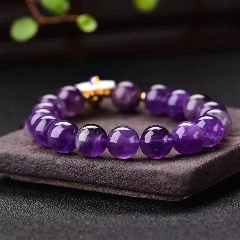 Natural Amethyst Crystal Flower Spiritual Healing Bracelet