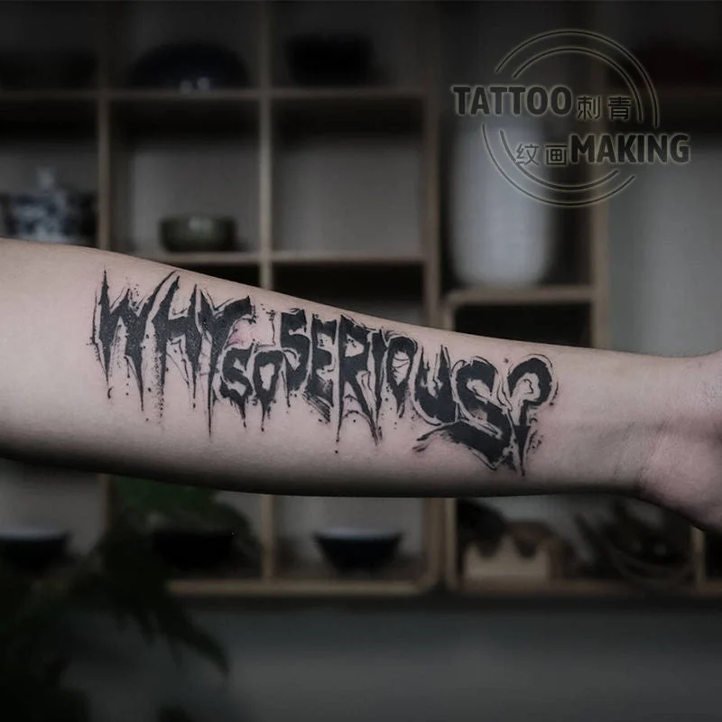 New English Letters Waterproof Temporary Tattoo Stickers Dark Men and Women Personality Fake Tattoo Lasting Arm Palm Body Tattoo