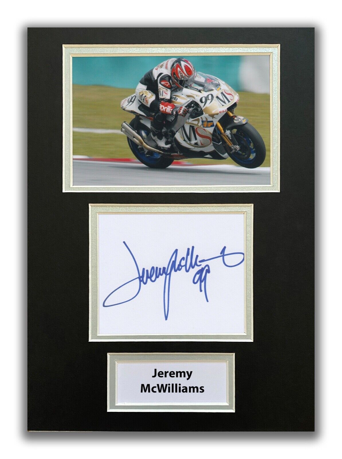 JEREMY MCWILLIAMS HAND SIGNED A4 MOUNTED Photo Poster painting DISPLAY - MOTOGP - AUTOGRAPH.