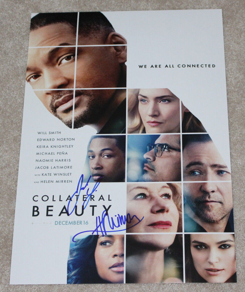 HELEN MIRREN & JACOB LATIMORE SIGNED 'COLLATERAL BEAUTY' 12X18 POSTER Photo Poster painting COA