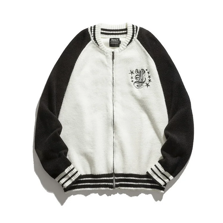 Man Fall Winter Outfis Autumn and Winter Baseball Uniform Sweater Men and Women Couple Lazy Casual Sweater Coat