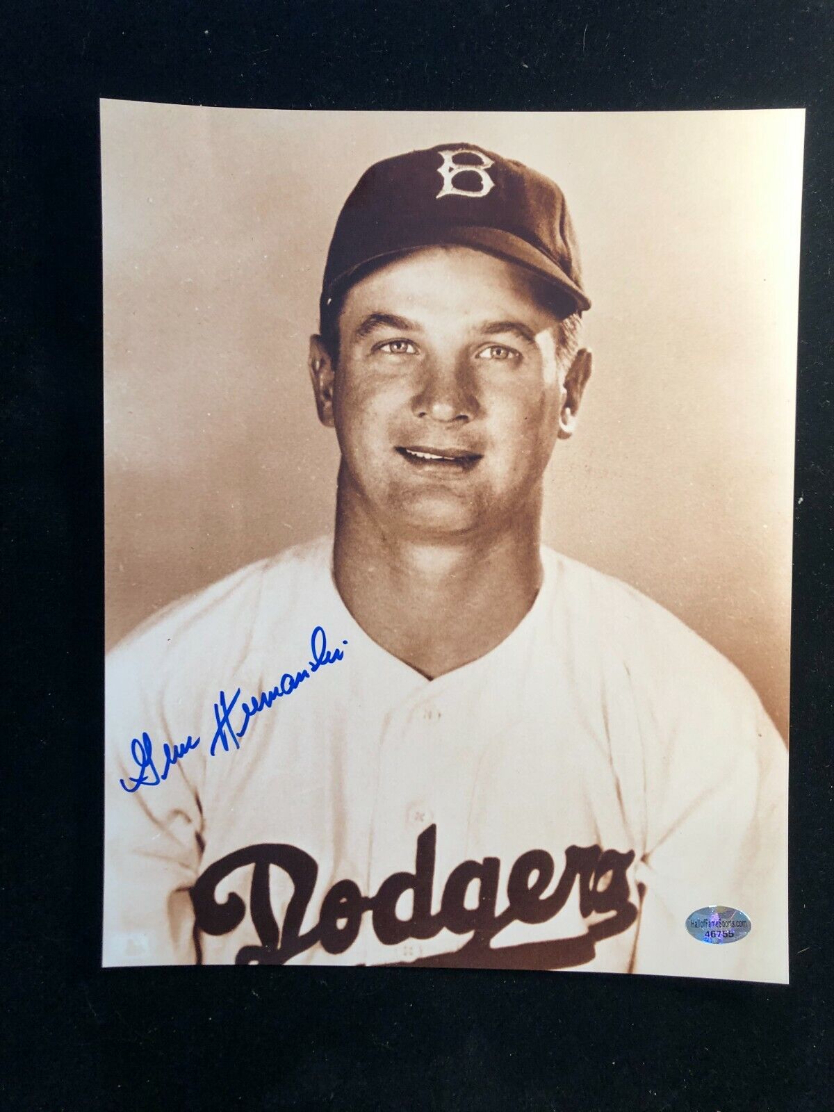 Gene Hermanski Signed Autographed Photo Poster painting - COA - Brooklyn Dodgers