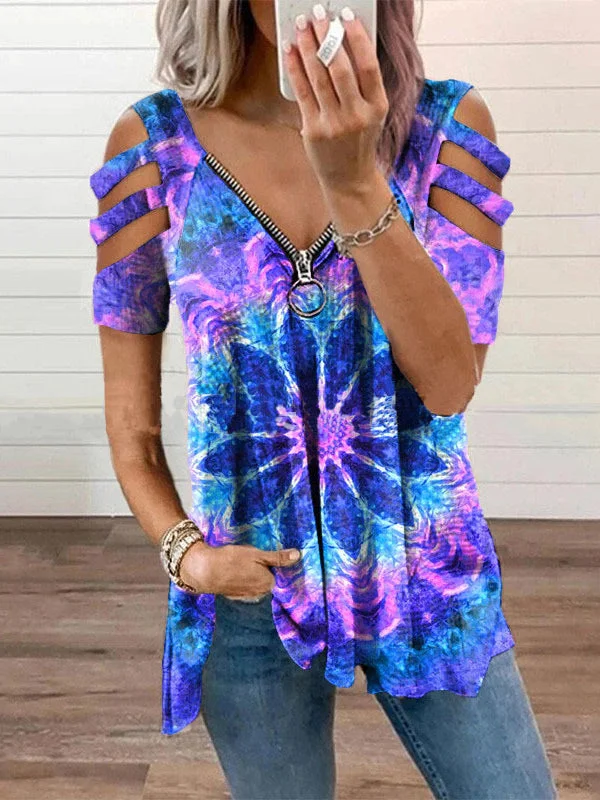 Loose Casual Women's Short-Sleeved Printed Top
