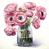 Flowers Full 18CT 2 Strands DIY Stamped Cross Stitch Kits for Beginners Adults Home Wall Decor Cross Stitch Art and Crafts Kits 25x25cm