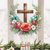 uk.everydayedeals DIY Diamond Painting Hanging Ornament - Flower Cross