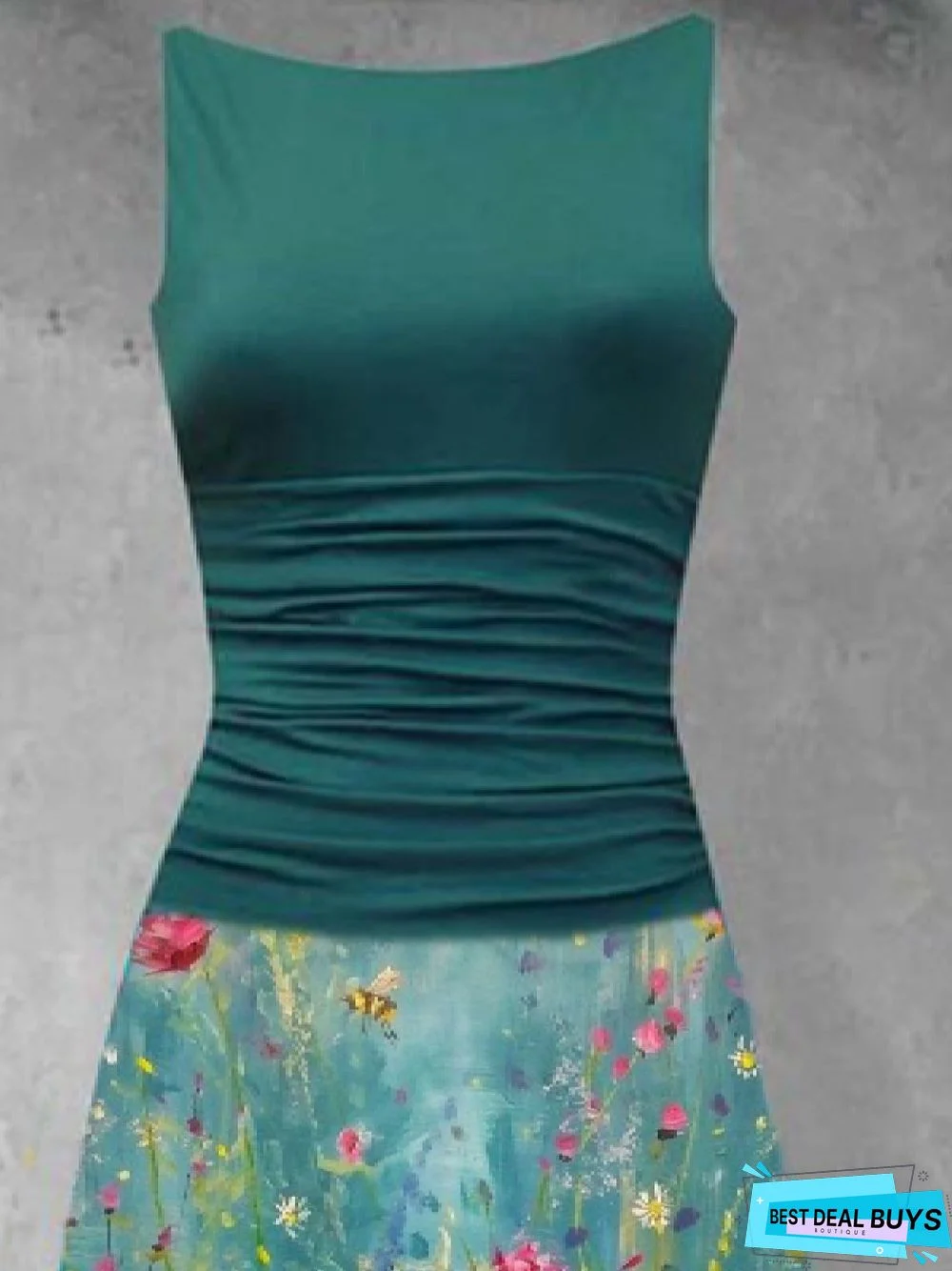 Vintage Printed Sleeveless Knitting Dress