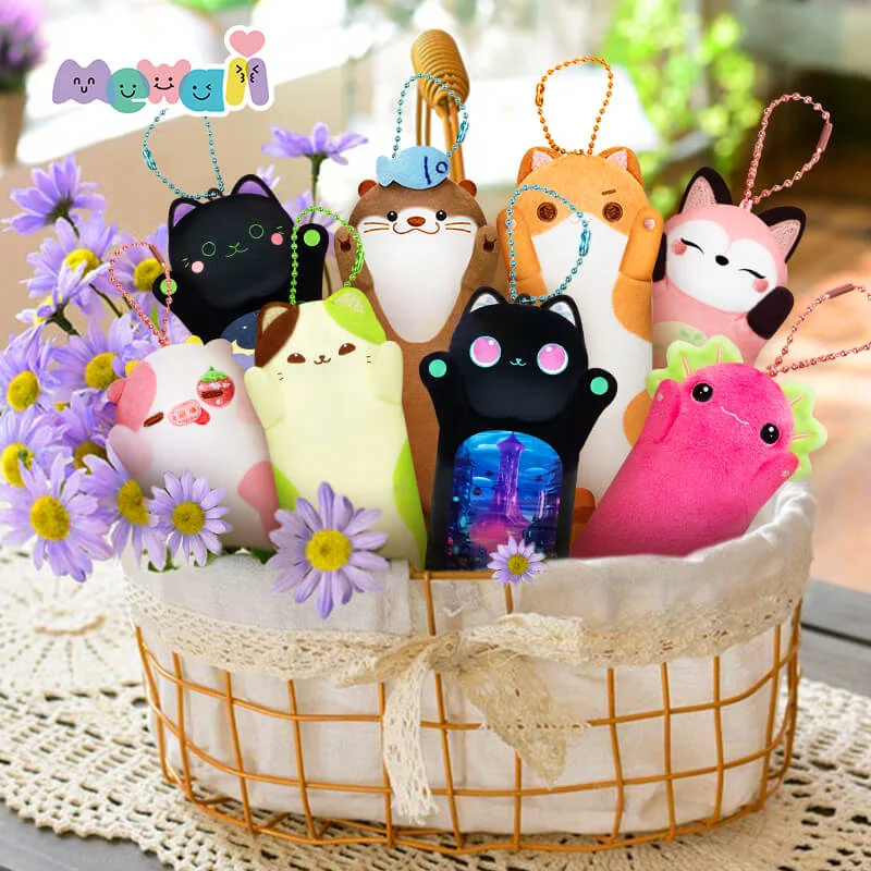 Mewaii® Mini Family Longcat Set 12 Piece Keychain Gift Decoration Toys for Kids & Adults