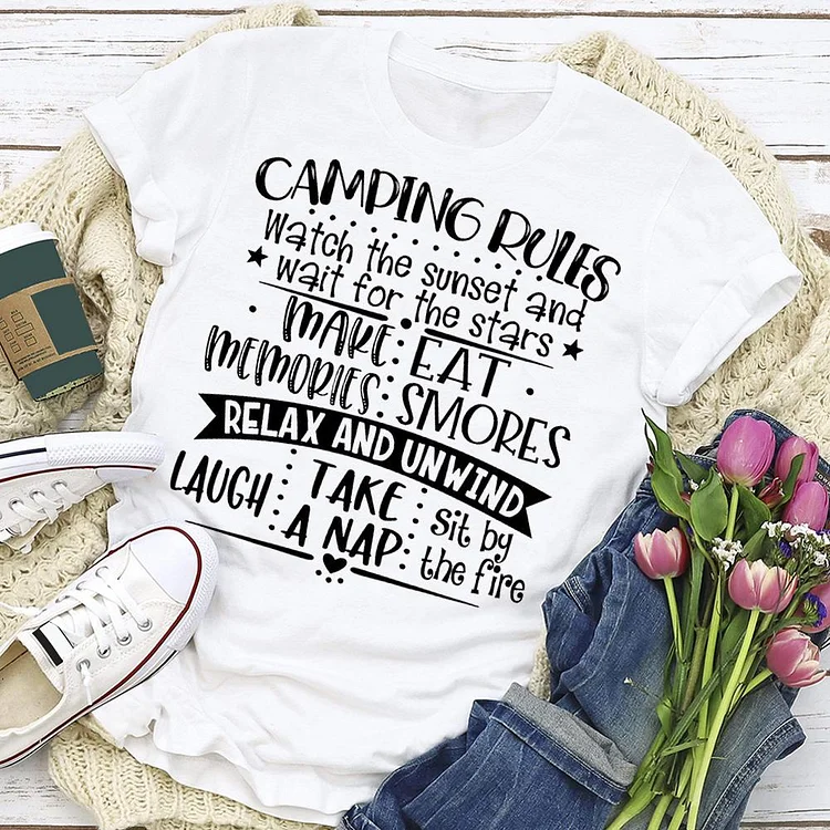 CAMPING RULES  T-shirt Tee -02667-Annaletters