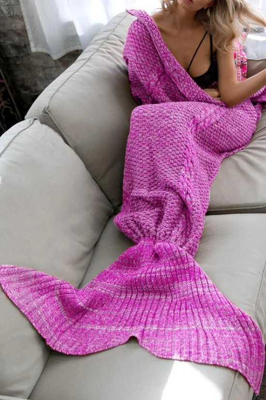 Soft Crochet Mermaid Blanket-elleschic