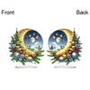 DIY Christmas Moon Acrylic Special Shaped Diamond Painting Desktop Ornaments