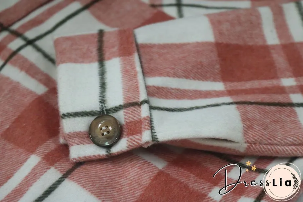 Classic Check Single-breasted Long Woolen Coat