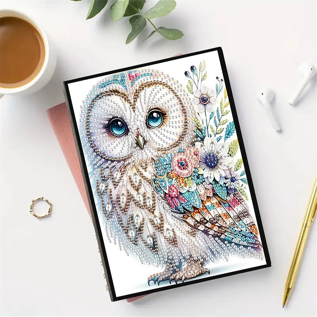 2pcs Owl Partial DIY 50 Pages A5 Diamond Painting Notebook for Study Drawing