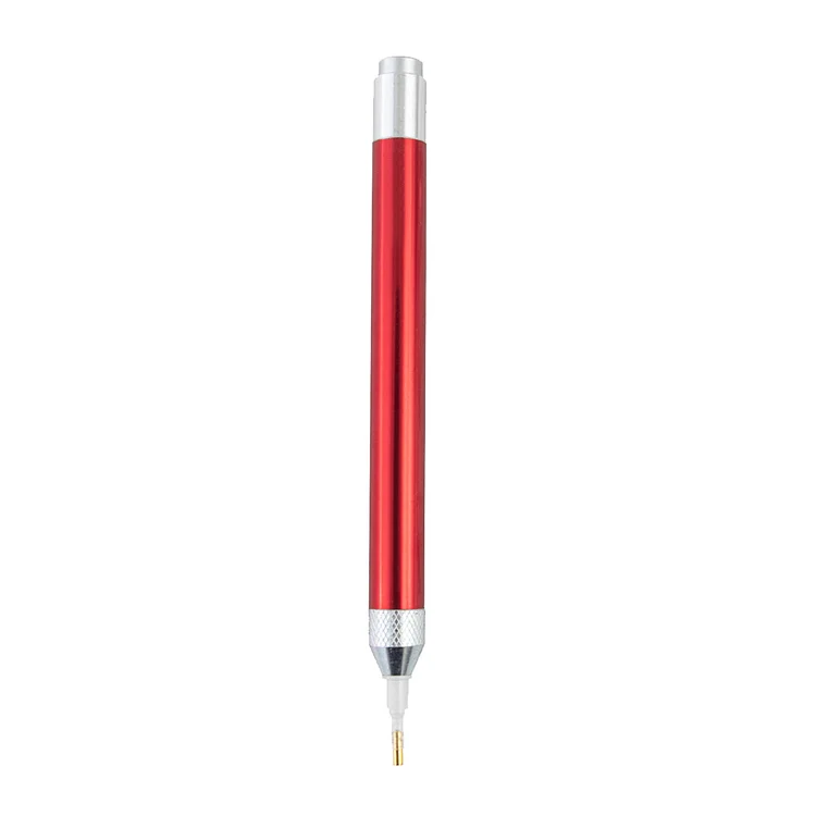 1 Set DIY Diamond Painting Tool Pen LED Point Drill Pen w/Magnifier (Red)