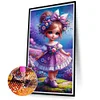 Fleur violette fille-ronde drill diamond painting-40 * 70cm (grande taille)