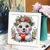 5D DIY Partial Special Shaped Drill Diamond Painting Kit Bear Decor With Frame Kit 18x18cm