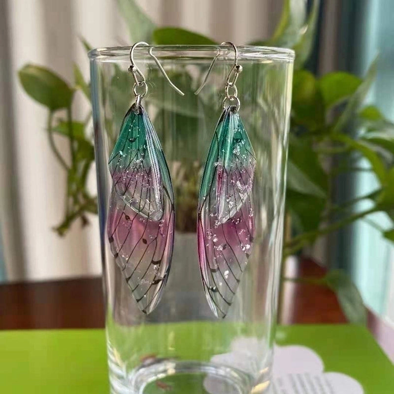 1 Pair Minimalist Wings Copper Epoxy Women’s Drop Earrings
