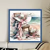 Beach Chair Flower Hat-11CT Stamped Cross Stitch 40*40cm/15.75*15.75in