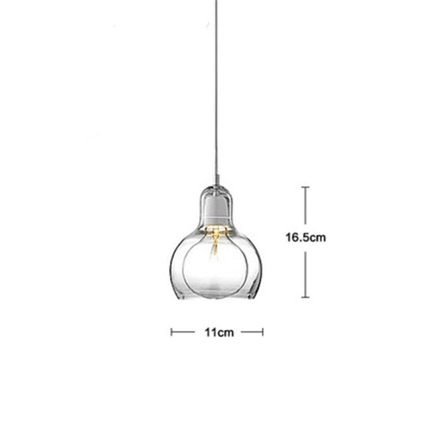 Modern Lamp LOFT Pendant Lights Clear/gray/amber Glass Pendant Lamp Lampshade Hanging Lamp Cafe Bar Restaurant Lighting Fixtures