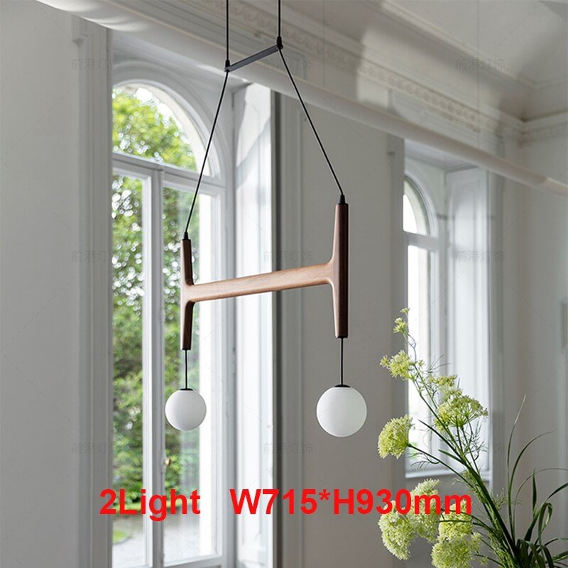 Nordic Wooden Led Pendant Lights Restaurant Home Lighting Luster Italian Retro Living Room Villa Hotel Decoration Hanging Lamp