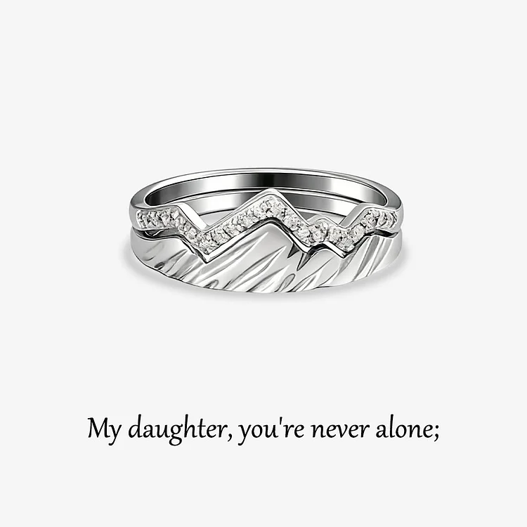 For Daughter - Keep Climbing Mountain Stacked Ring
