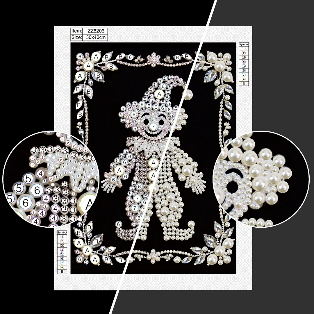 Clown Special Shaped DIY Partial Drill Diamond Art Pearl Painting Kit for Adults Beginners Home Decor Art Craft Pearl Diamond Painting 30x40cm