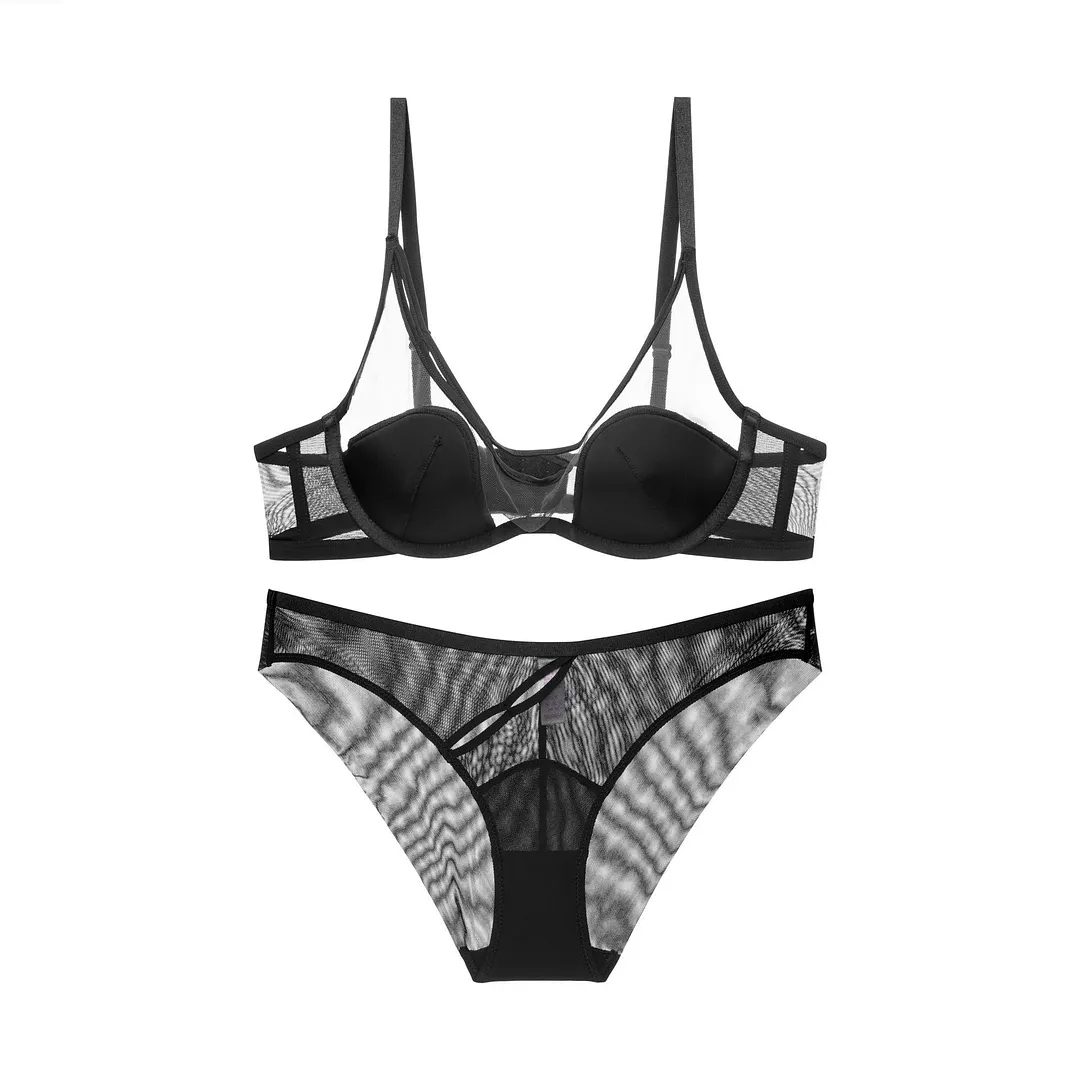 Churchf Sexy Lingerie Bra Pure Female Summer Underwear French High-End Feel Breathable Bra Set
