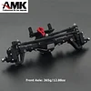 AMK SCX10 Aluminum Alloy Front Rear Portal Axles Complete for 1/10 RC Crawler Cars Axial SCX10 I II RGT 86100 Upgrades (Black)