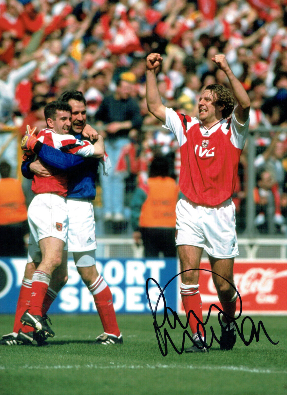 Paul MERSON SIGNED Autograph 16x12 Photo Poster painting Arsenal Legend Magic Man AFTAL COA