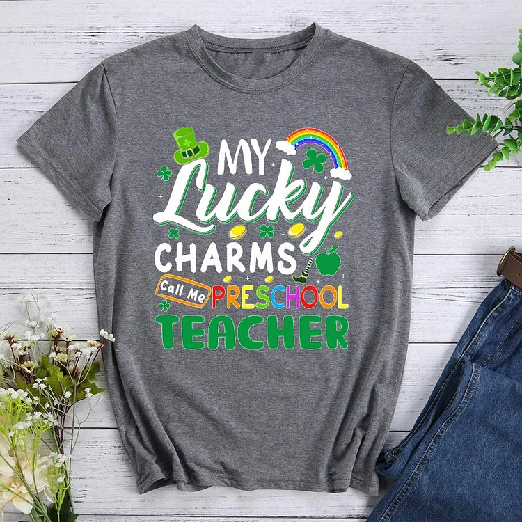 ANB - My Lucky Charms Call Me Preschool Teacher T-Shirt-012457