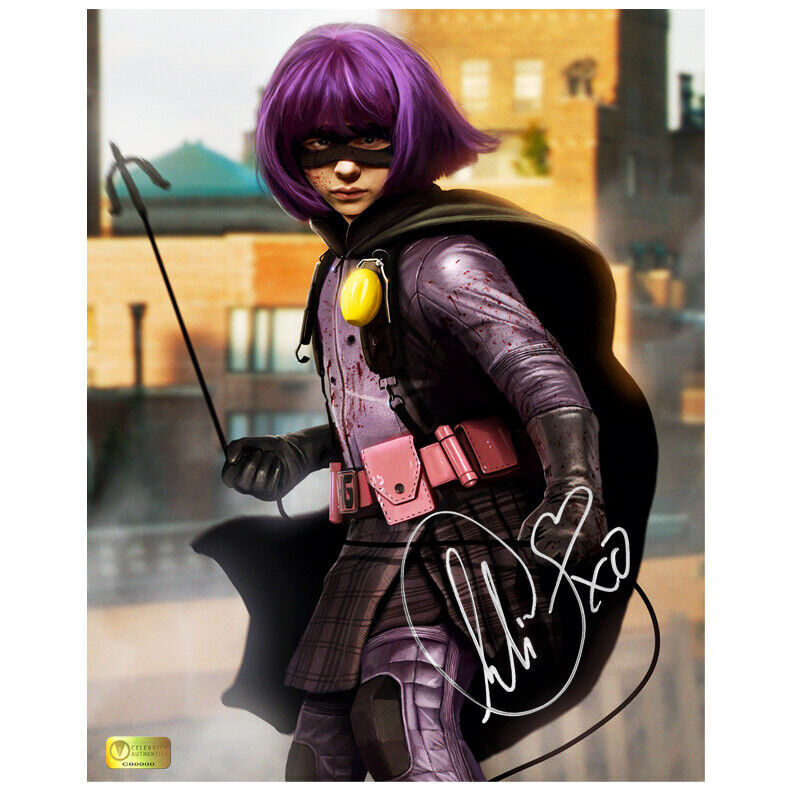 Chloe Grace Moretz Autographed Kick-Ass 2 Roof Top 8x10 Photo Poster painting