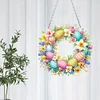 (US Only)Acrylic 2D Easter Egg Wreath Flat DIY Hanging Diamond Art Kits Wall Door Decor