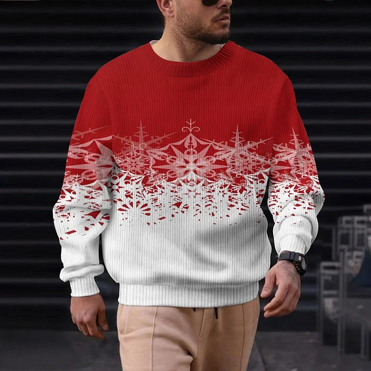Men's Christmas Casual Printed Round-neck Sweater