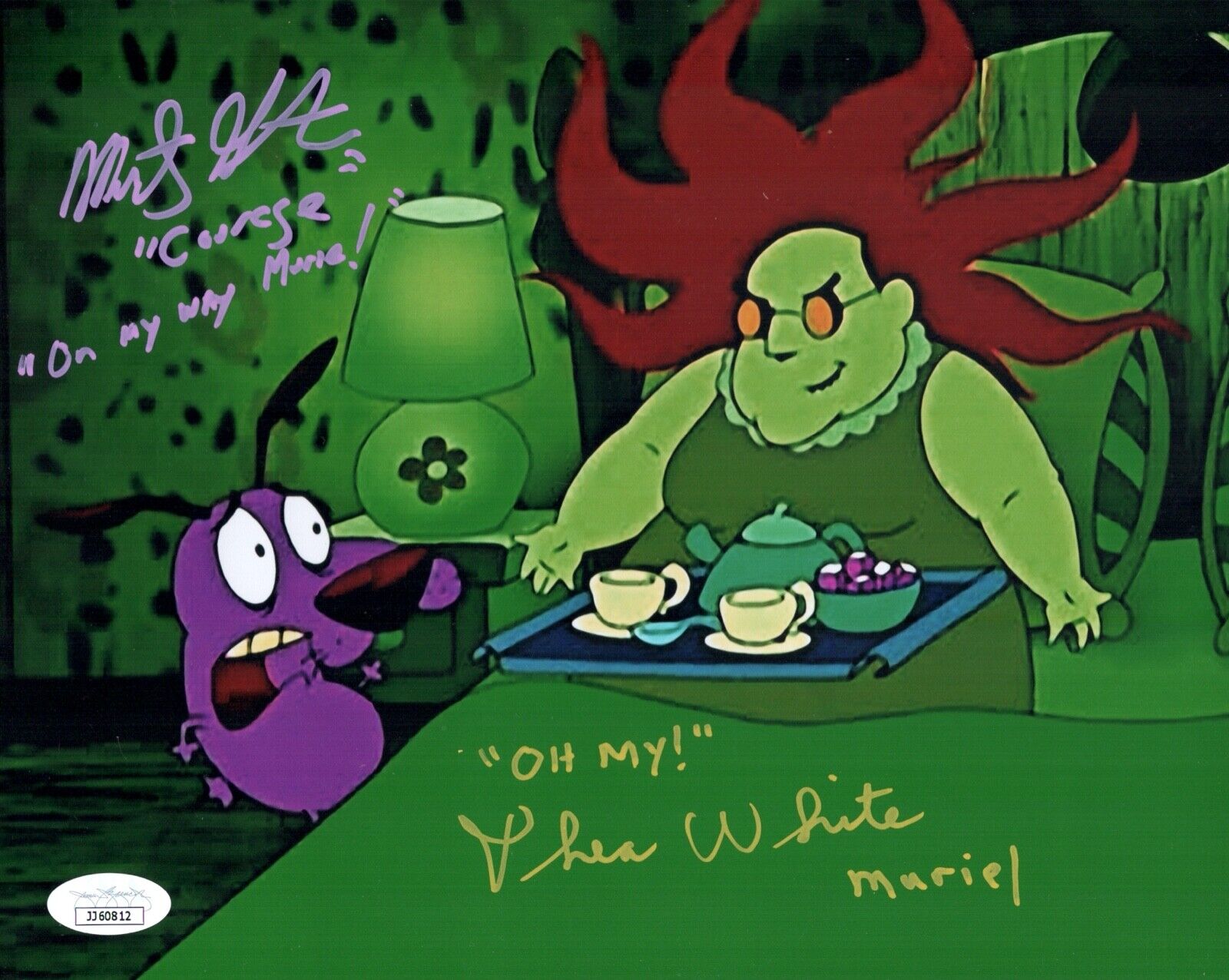 MARTY GRABSTEIN & THEA WHITE Signed COURAGE COWARDLY DOG 8x10 Photo Poster painting JSA COA CERT