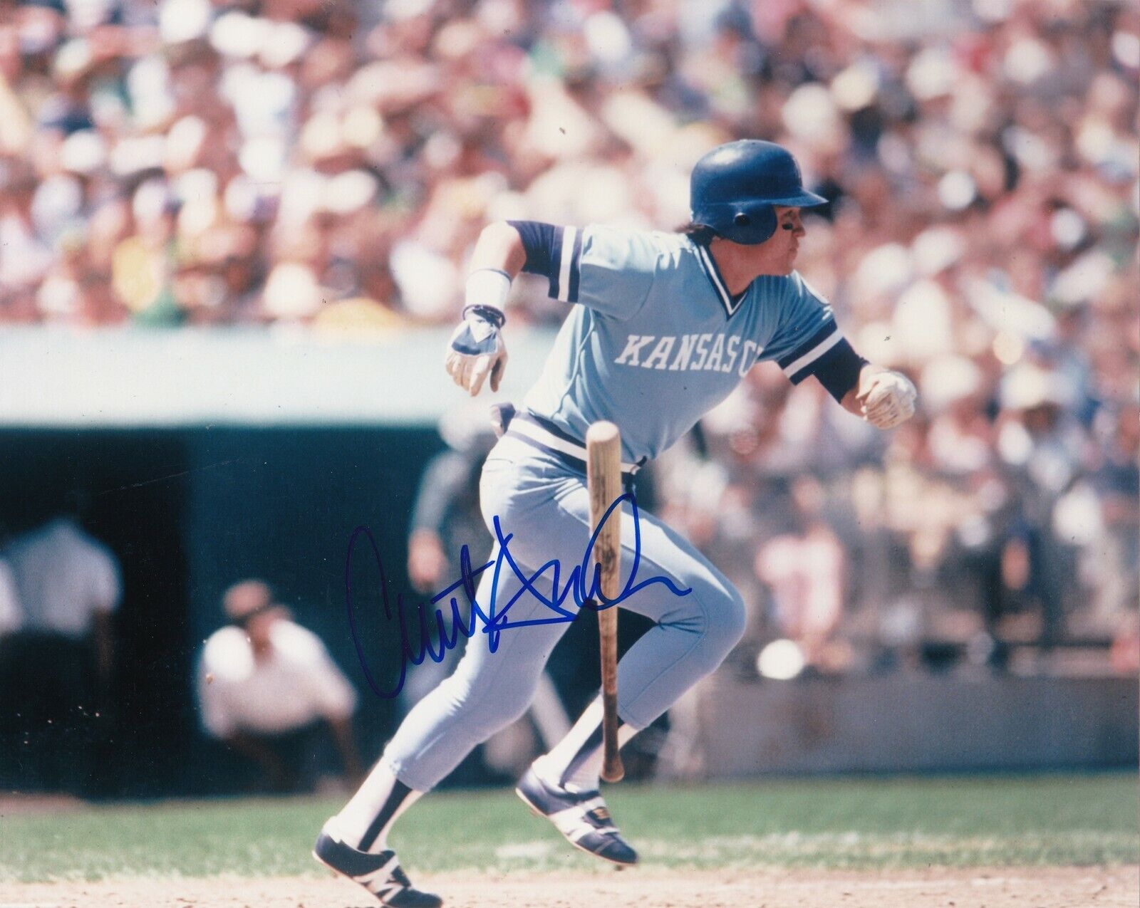 CLINT HURDLE KANSAS CITY ROYALS ACTION SIGNED 8x10