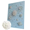 DIY Pearl Painting Blue Planet for Home Wall Decor with Frame(30x40cm)