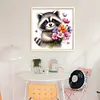 Raccoon-Partial 11CT Stamped Cross Stitch Bead Embroidery 36*36cm/14.17*14.17in tapestrymarket