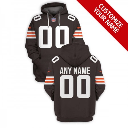 Men's Cleveland Browns Active Player Custom 2021 New Brown Pullover Hoodie INLV