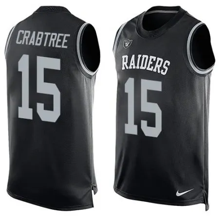 Raiders #15 Michael Crabtree Black Team Color Men's Stitched NFL Limited Tank Top Jersey