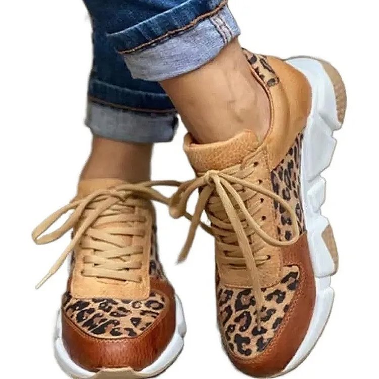 Women's Leopard Print Sneakers Orthopedic Shoes